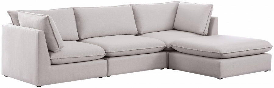 Mackenzie Beige Linen Textured Modular Sectional from Meridian - Luna Furniture