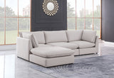 Mackenzie Beige Linen Textured Modular Sectional from Meridian - Luna Furniture