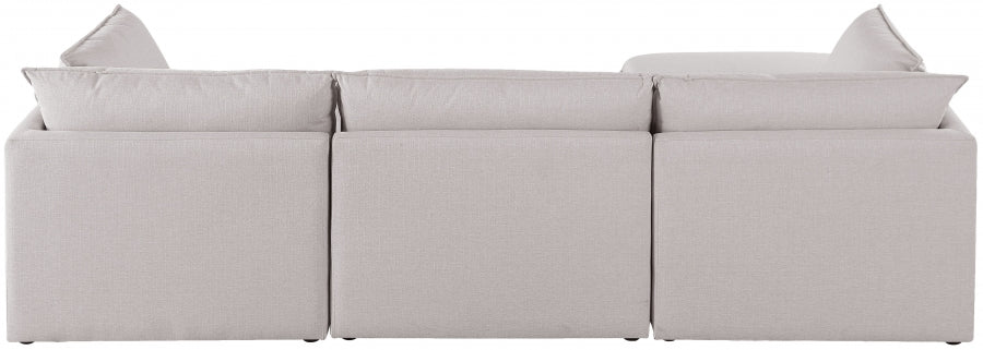 Mackenzie Beige Linen Textured Modular Sectional from Meridian - Luna Furniture