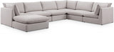 Mackenzie Beige Linen Textured Modular Sectional from Meridian - Luna Furniture