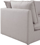 Mackenzie Beige Linen Textured Modular Sectional from Meridian - Luna Furniture