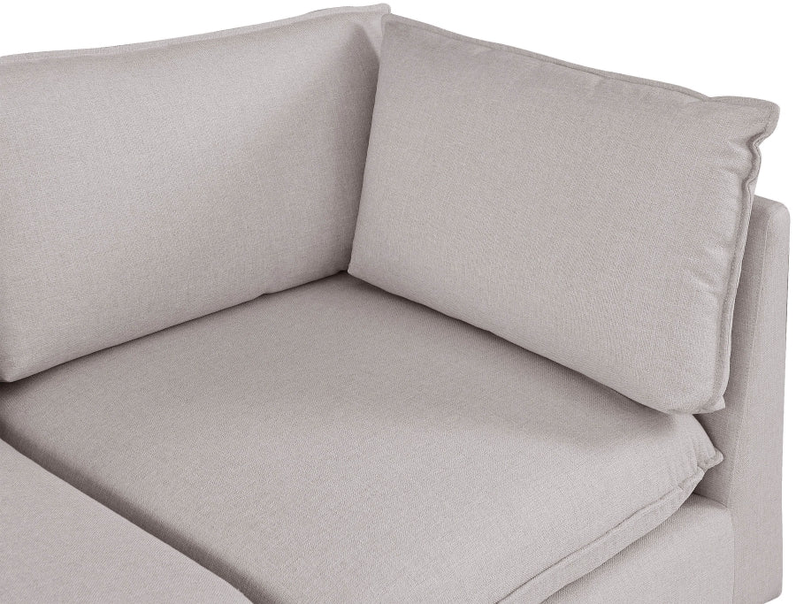 Mackenzie Beige Linen Textured Modular Sectional from Meridian - Luna Furniture