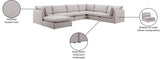 Mackenzie Beige Linen Textured Modular Sectional from Meridian - Luna Furniture