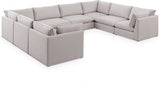 Mackenzie Beige Linen Textured Modular Sectional from Meridian - Luna Furniture