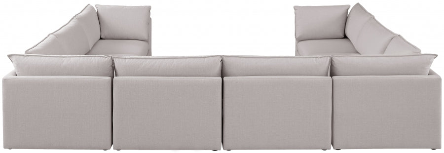 Mackenzie Beige Linen Textured Modular Sectional from Meridian - Luna Furniture