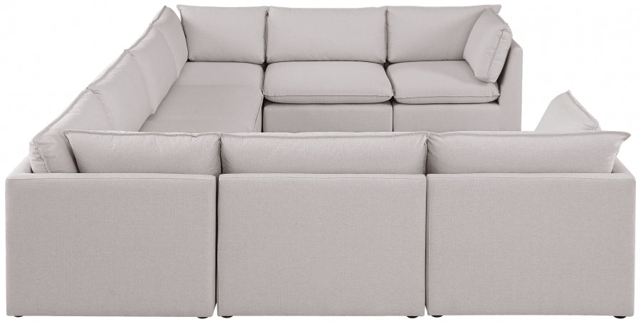 Mackenzie Beige Linen Textured Modular Sectional from Meridian - Luna Furniture