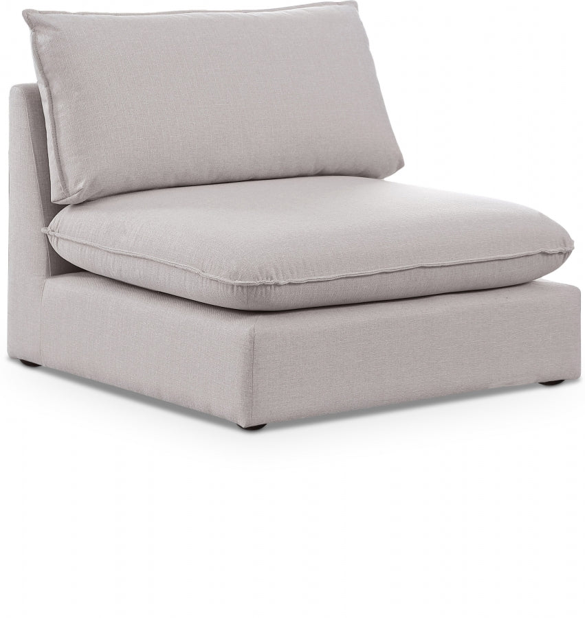 Mackenzie Beige Modular Armless Chair from Meridian - Luna Furniture