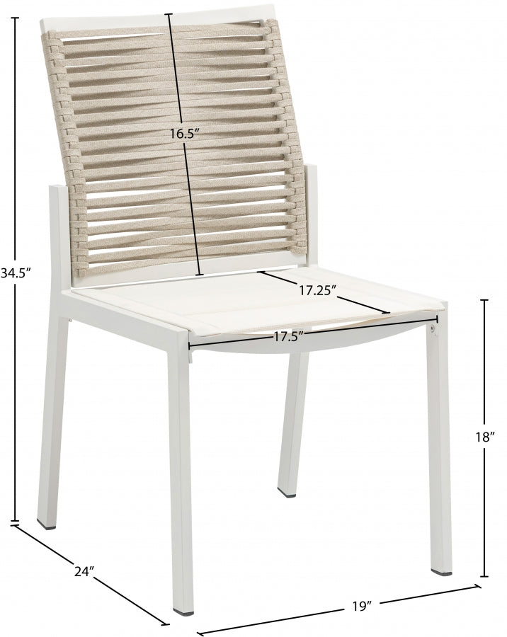 Maldives Beige Outdoor Patio Dining Side Chair, Set of 2 from Meridian - Luna Furniture