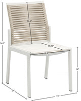 Maldives Beige Outdoor Patio Dining Side Chair, Set of 2 from Meridian - Luna Furniture