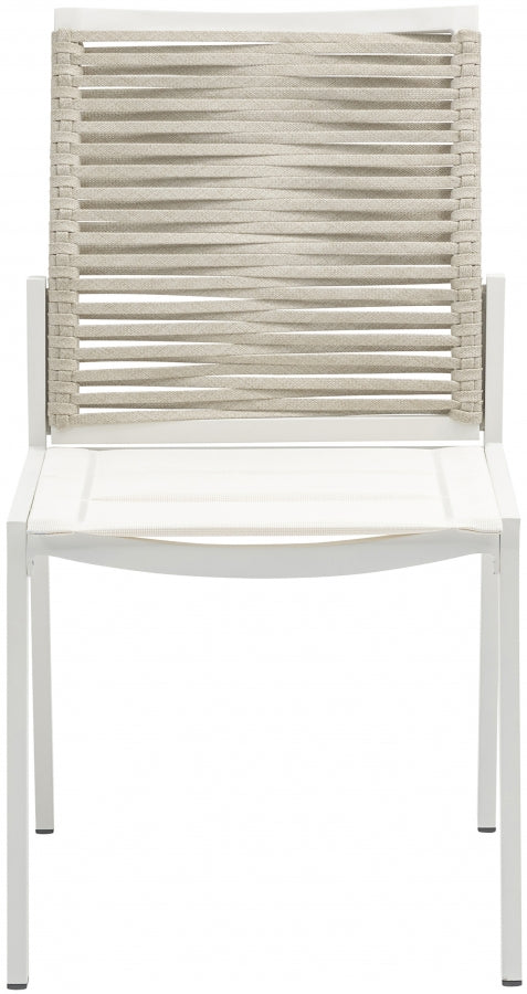 Maldives Beige Outdoor Patio Dining Side Chair, Set of 2 from Meridian - Luna Furniture