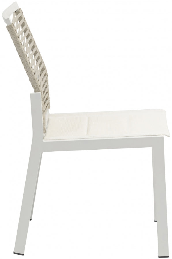 Maldives Beige Outdoor Patio Dining Side Chair, Set of 2 from Meridian - Luna Furniture