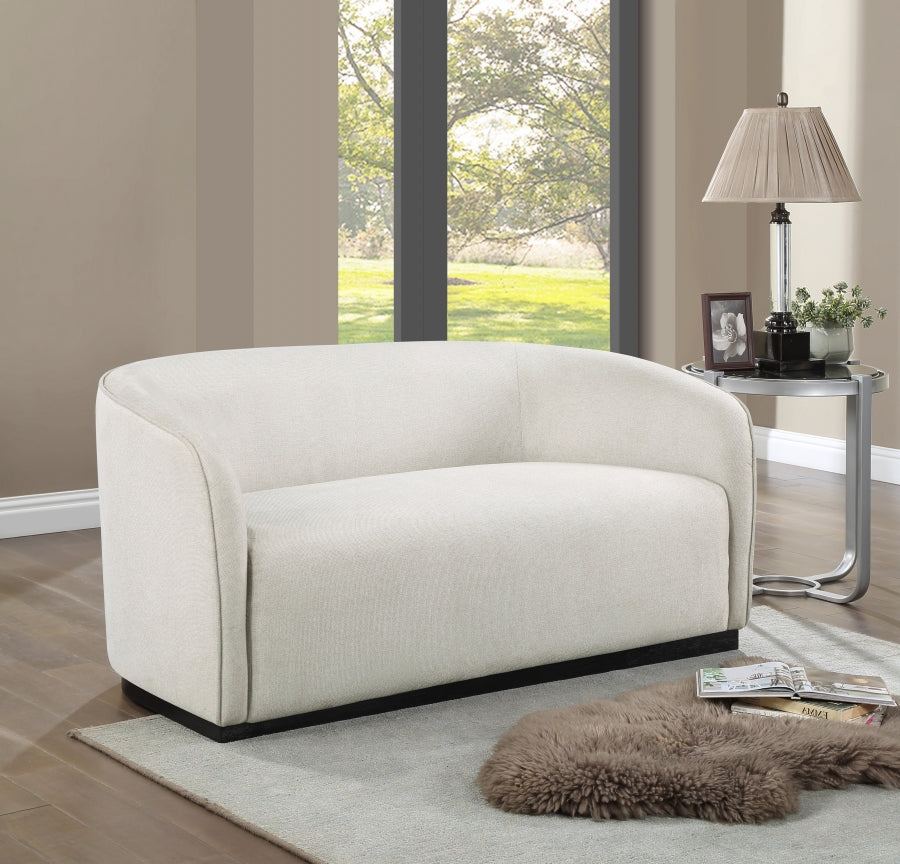 Beige Mylah Polyester Fabric Loveseat from Meridian - Luna Furniture