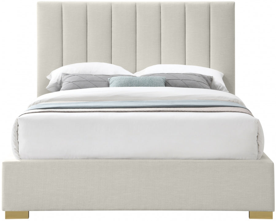 Pierce Beige Linen Textured Full Bed from Meridian - Luna Furniture