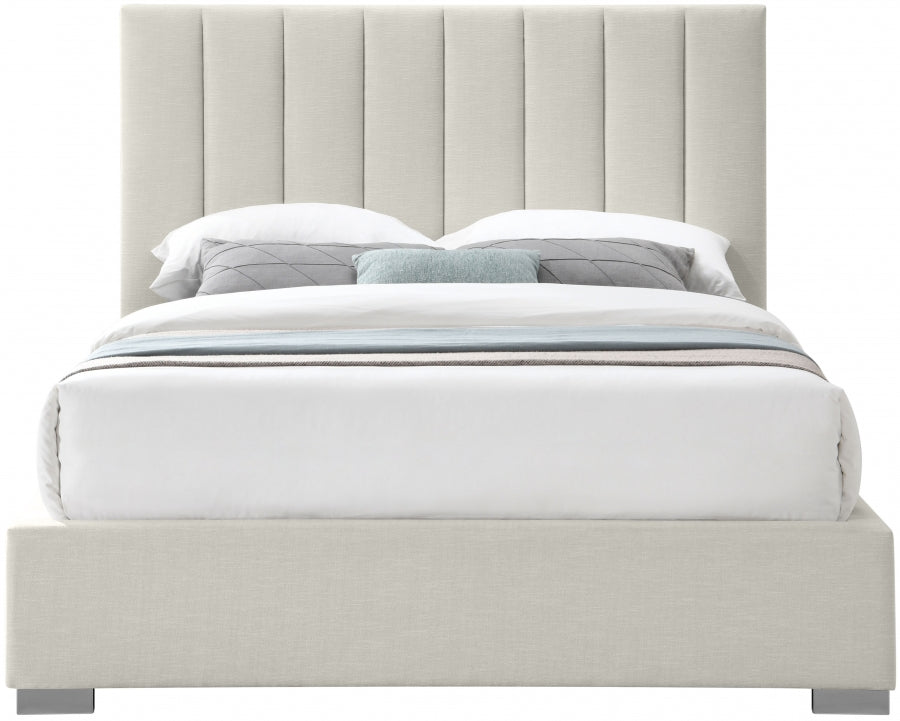 Pierce Beige Linen Textured Full Bed from Meridian - Luna Furniture