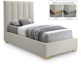 Pierce Beige Twin Linen Textured Twin Bed from Meridian - Luna Furniture