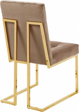 Pierre Beige Velvet Dining Chair, Set of 2 from Meridian - Luna Furniture