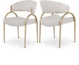 Privet Beige Linen Textured Dining Chair, Set of 2 from Meridian - Luna Furniture