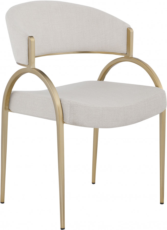 Privet Beige Linen Textured Dining Chair, Set of 2 from Meridian - Luna Furniture