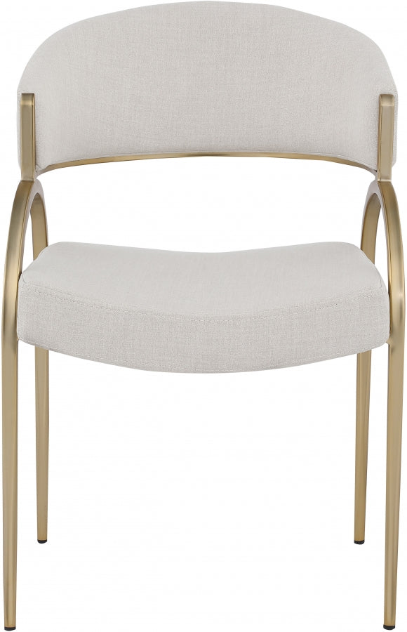 Privet Beige Linen Textured Dining Chair, Set of 2 from Meridian - Luna Furniture