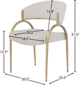 Privet Beige Linen Textured Dining Chair, Set of 2 from Meridian - Luna Furniture