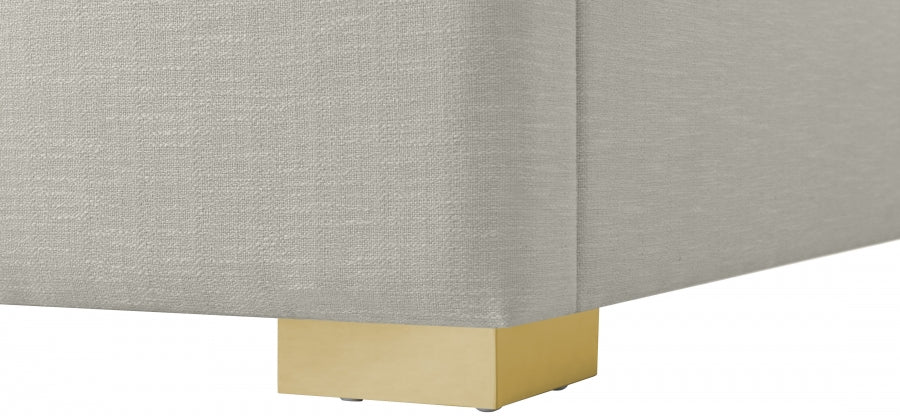 Royce Beige Twin Linen Textured Twin Bed from Meridian - Luna Furniture