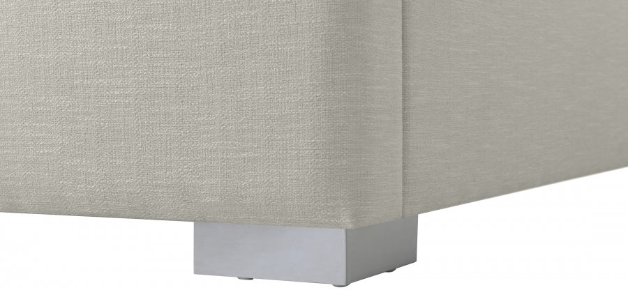 Royce Beige Twin Linen Textured Twin Bed from Meridian - Luna Furniture