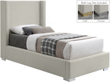 Royce Beige Twin Linen Textured Twin Bed from Meridian - Luna Furniture