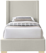 Royce Beige Twin Linen Textured Twin Bed from Meridian - Luna Furniture