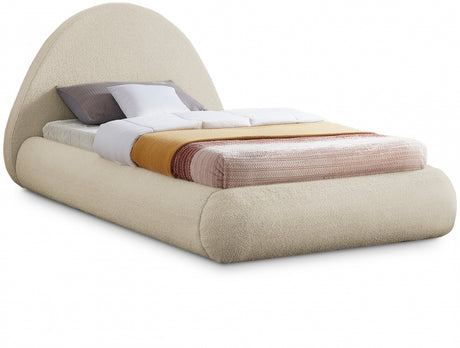 Beige Rudy Teddy Fabric Twin Bed from Meridian - Luna Furniture