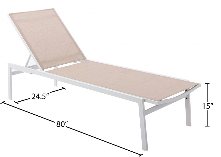 Santorini Beige Outdoor Patio Chaise Lounge Chair from Meridian - Luna Furniture