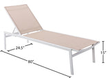 Santorini Beige Outdoor Patio Chaise Lounge Chair from Meridian - Luna Furniture