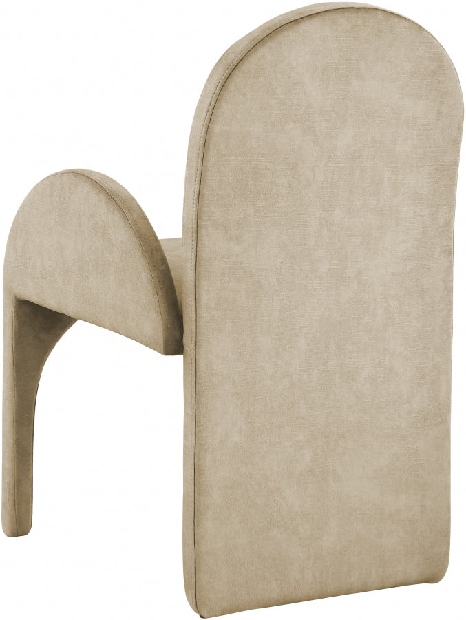 Summer Beige Velvet Dining Arm Chair, Set of 2 from Meridian - Luna Furniture