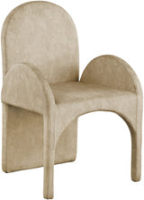 Summer Beige Velvet Dining Arm Chair, Set of 2 from Meridian - Luna Furniture