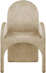 Summer Beige Velvet Dining Arm Chair, Set of 2 from Meridian - Luna Furniture