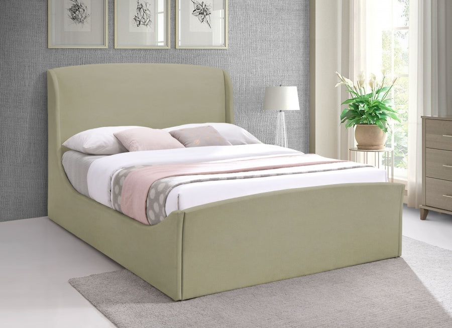 Tess Beige Velvet King Bed from Meridian - Luna Furniture