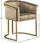 Tierra Beige Velvet Dining Chair from Meridian - Luna Furniture