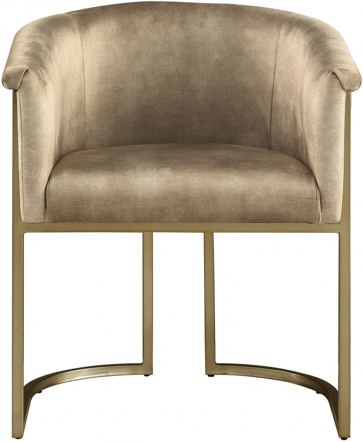 Tierra Beige Velvet Dining Chair from Meridian - Luna Furniture