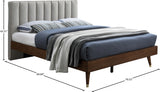 Vance Beige Mid-Century Modern Linen Textured King Bed from Meridian - Luna Furniture