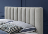 Vance Beige Mid-Century Modern Linen Textured King Bed from Meridian - Luna Furniture