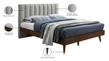 Vance Beige Mid-Century Modern Linen Textured King Bed from Meridian - Luna Furniture