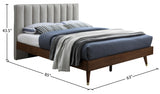 Vance Beige Mid-Century Modern Linen Textured Queen Bed from Meridian - Luna Furniture