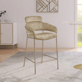 Yara Beige Velvet Counter Stool from Meridian - Luna Furniture