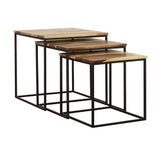 Belcourt 3-Piece Square Nesting Tables Natural/Black from Coaster - Luna Furniture