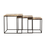 Belcourt 3-Piece Square Nesting Tables Natural/Black from Coaster - Luna Furniture