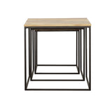 Belcourt 3-Piece Square Nesting Tables Natural/Black from Coaster - Luna Furniture