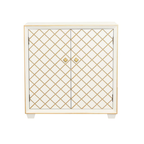 Belinda White/Gold 2-Door Accent Cabinet from Coaster - Luna Furniture