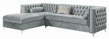 Bellaire Button-tufted Upholstered Sectional Silver - 508280 - Luna Furniture