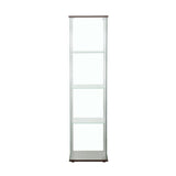 Bellatrix Cappuccino/Clear Rectangular 4-Shelf Curio Cabinet from Coaster - Luna Furniture