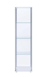 Bellatrix Rectangular 4-shelf Curio Cabinet White and Clear - 951072 - Luna Furniture