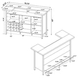 Bellemore Gray Driftwood/Black Bar Unit with Footrest from Coaster - Luna Furniture